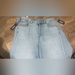 Buffalo David Bitton High Rise Wide Leg Jeans - Light Blue